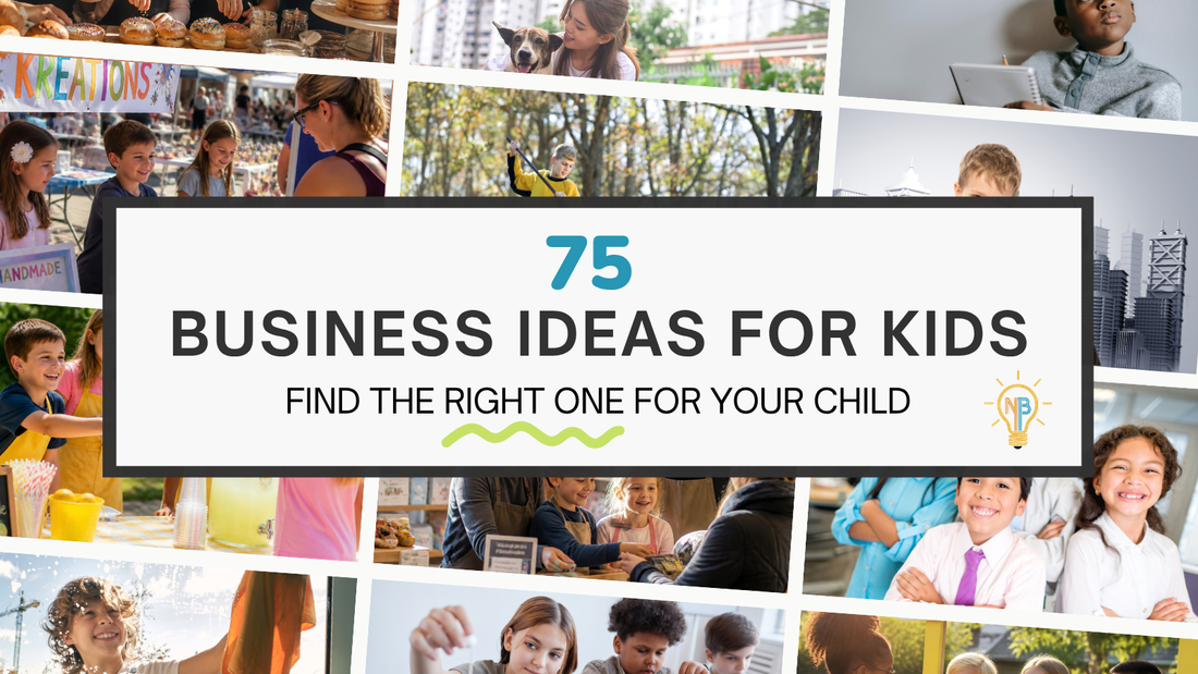 collage of kids with various small businesses