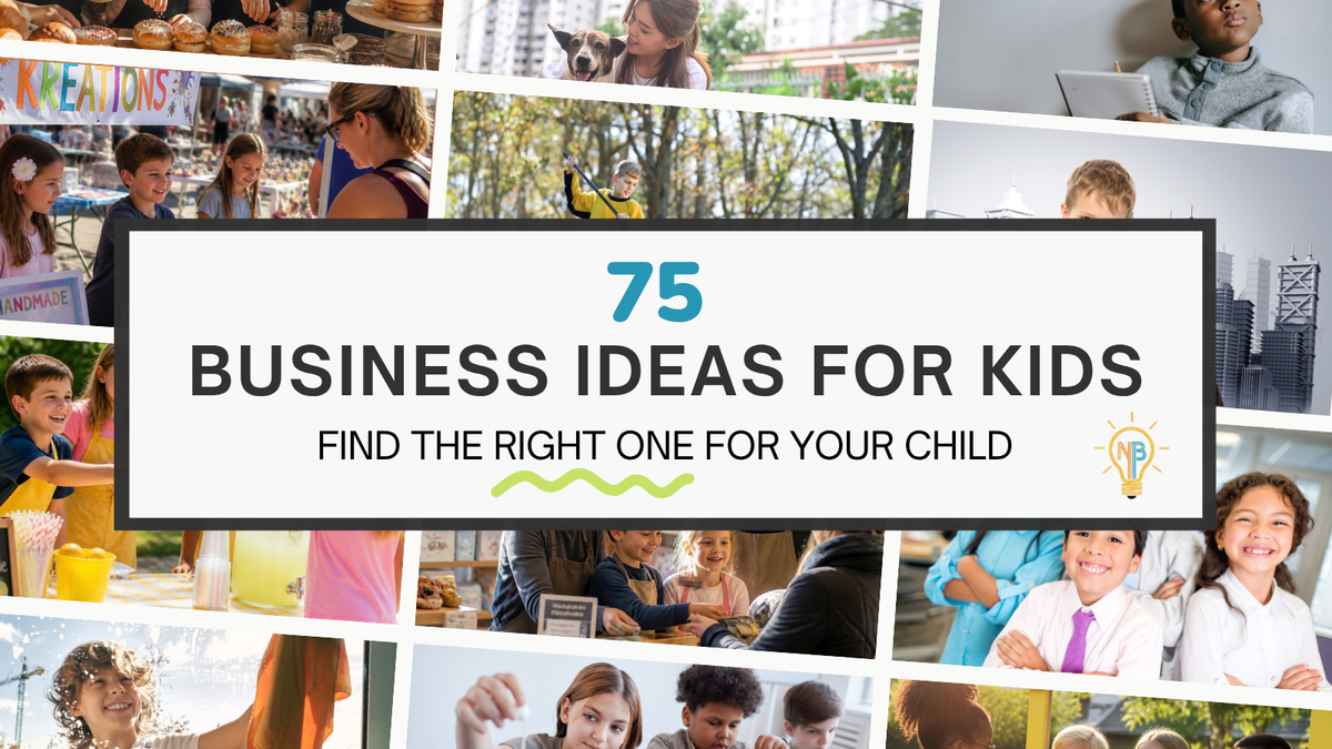 collage of kids with various small businesses